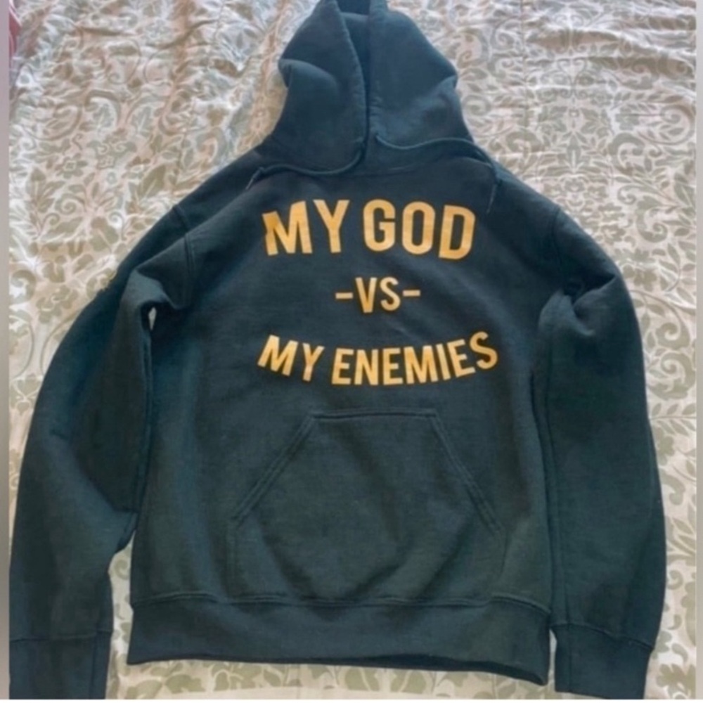 My God Vs My Enemies Hooded Sweatshirt (Dark Green)